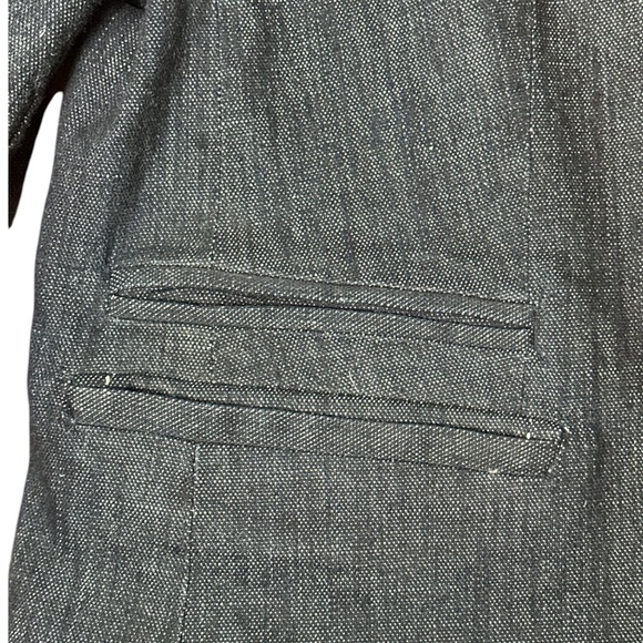 Talbots navy dark wash fully lined fitted denim single closure jacket 3/4 sleeve - Picture 5 of 13